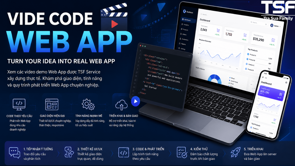Vide code web app