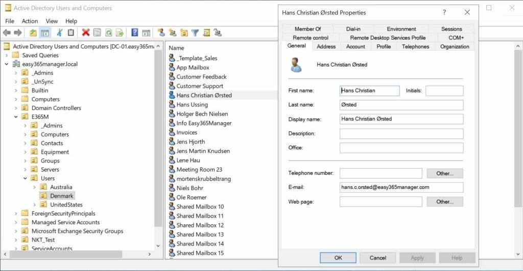 Cấu trúc tổ chức và người dùng trong hệ thống quản lý tài khoản Active Directory